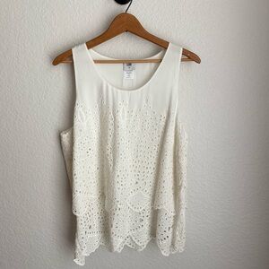 CAbi Eyelet Lace Tank Top